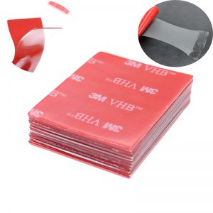 10pc 3M Transparent Tape Rubber Foam Double Sided Adhesive Strong Paste Red Transparent Bottom Office Stationery - Nano Tape